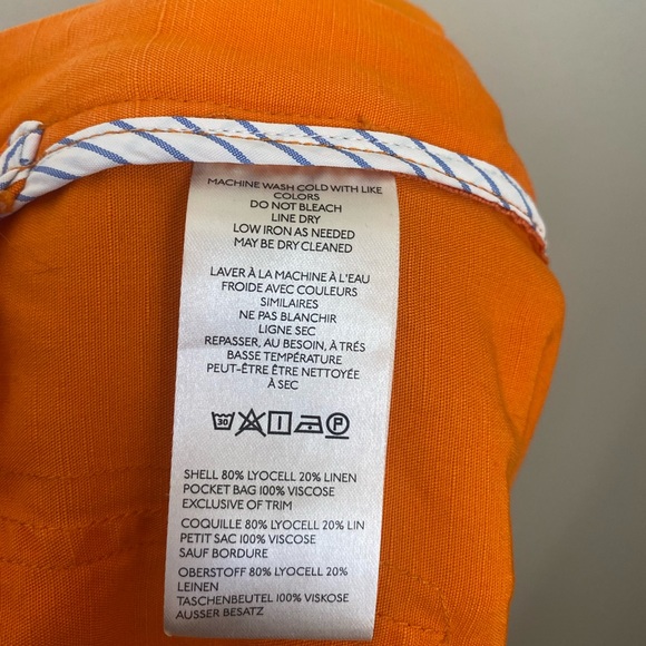 Anthropologie Maeve Linen Pleat-Front Wide-Leg Culottes Orange size 10 - Picture 11 of 16